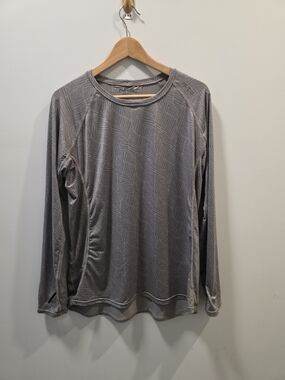NRS UPF 50+ Gray Leaf Print Performance Sun Shirt Long Sleeve Size XL